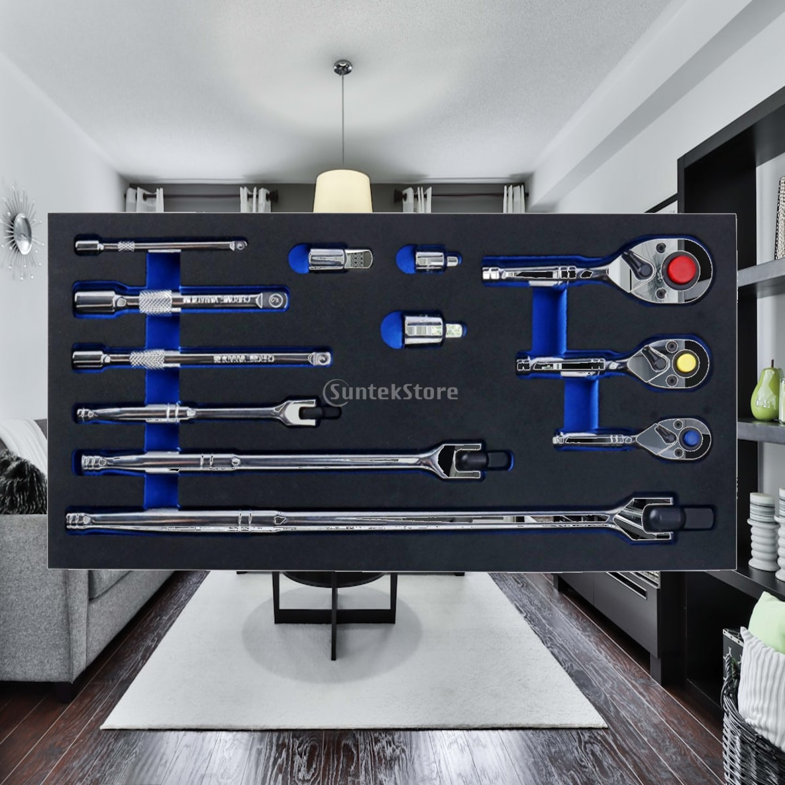 Socket Set - 12 Buah Set Peralatan Ratchet dengan